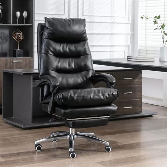 High-Back Executive Office Chair with Footrest