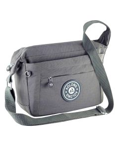 Storite Portable Nylon Stylish Small 6 Multi-Pocket Zip Closure Sling Cross Body Travel Messenger One Side Shoulder Bag for Men & Women - (Grey,27x10.5x23 cm)